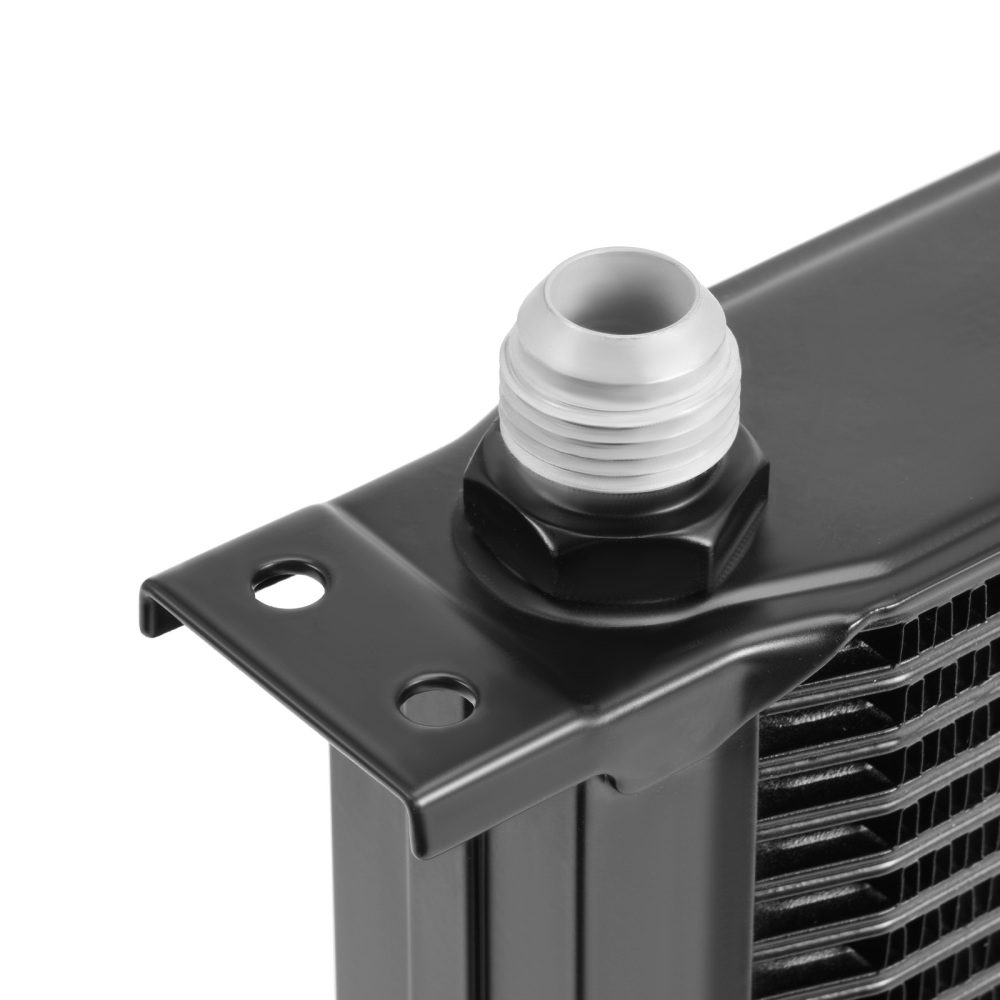 16 Row Aluminum Oil Cooler Universal Engine Transmission AN-10 Fitting Adapters